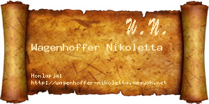 Wagenhoffer Nikoletta névjegykártya