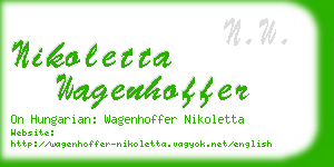 nikoletta wagenhoffer business card
